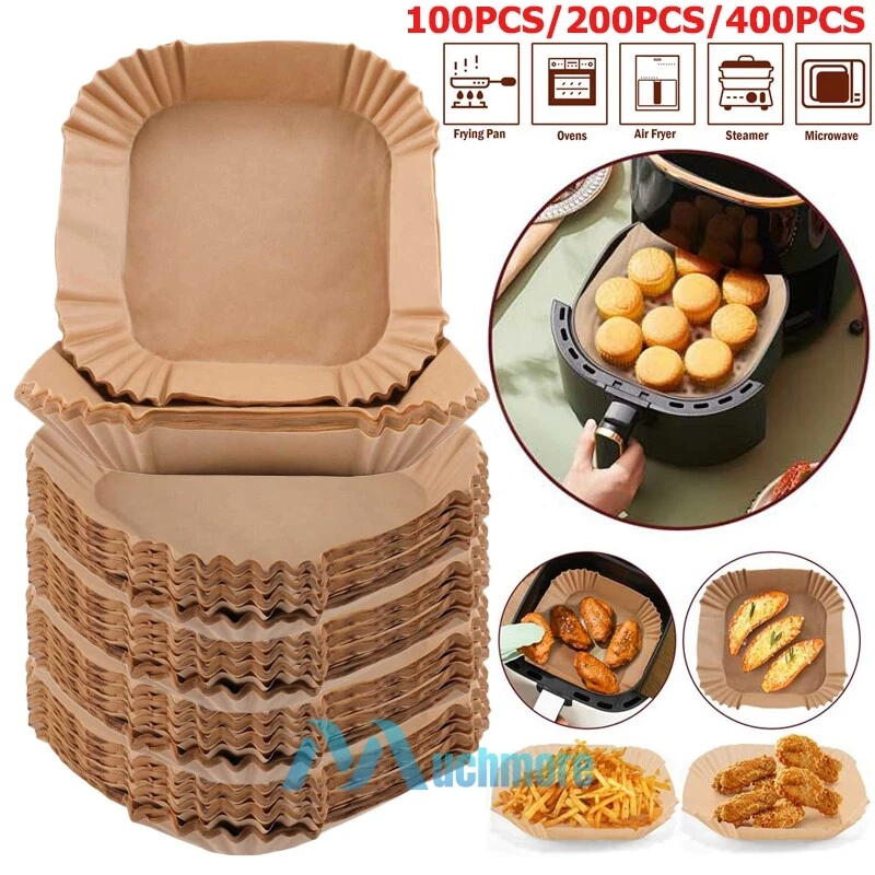 Air Fryer Liners 100/200/400 Pcs Disposable Parchment Paper Liner Non Stick Food Air Fryer Liners 100/200/400 Pcs Disposable Parchment Paper Liner Non Stick Food