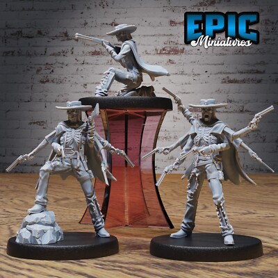 Undead Gunslinger 3D Print Tabletop Gaming Figures - Epic Miniatures