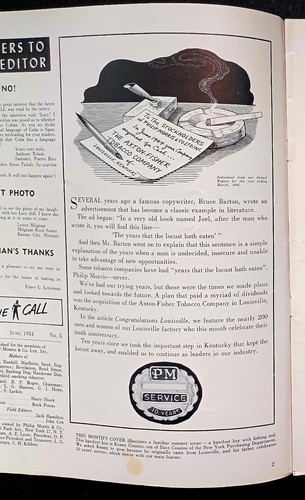 Rare June 1954 The Call Tobacco Company Magazine Philip Morris Louisville Issue - Picture 10 of 11