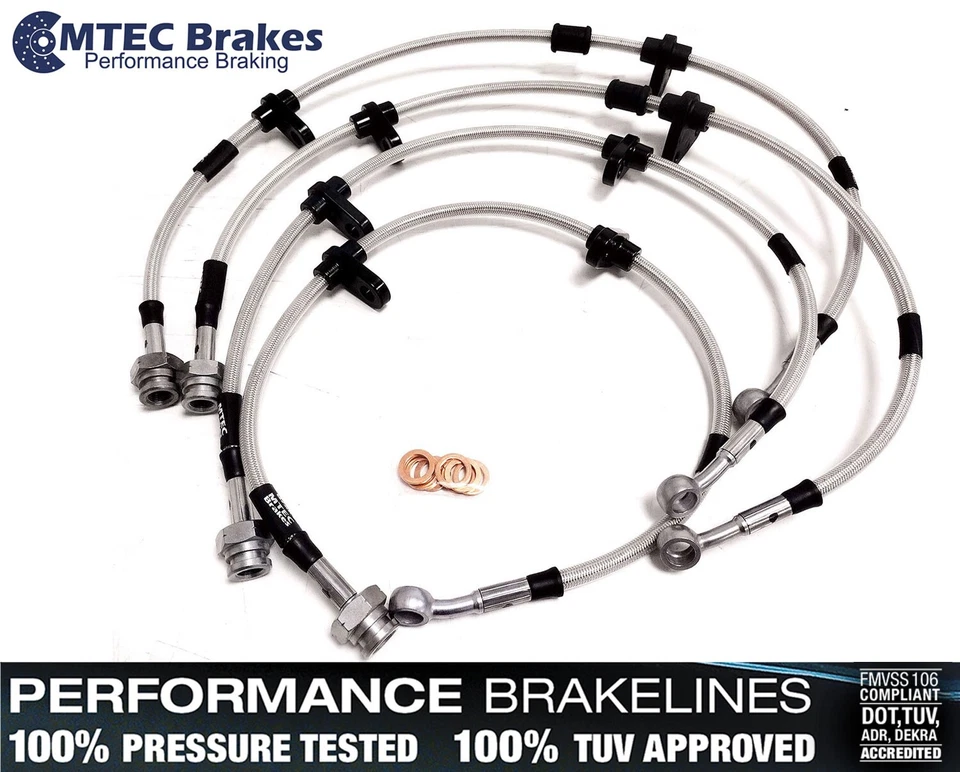 Mangueras de freno trenzadas de acero para Volkswagen Passat VR6 94-97 MTEC Performance Foto 3 de 4
