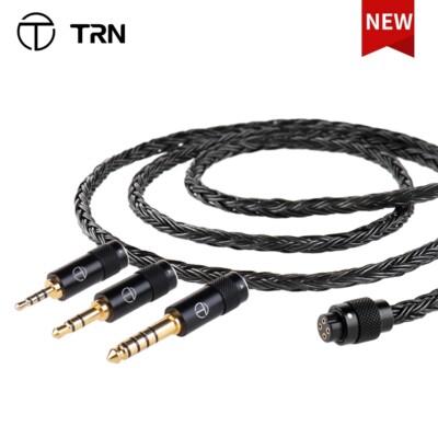 TRN T2 Pro 16 Core Earphones Silver Plated HIFI Upgrade Cable GrayBlackMMCX