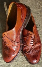  Vintage 1980s Next Mid Tan Italian Calf Derby Brogue Size 7  41  Mod Skinhead