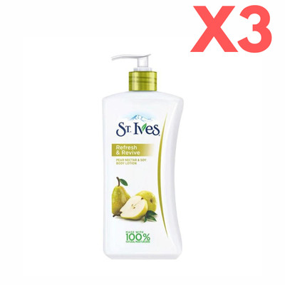 X3 ST. IVES REVIVING PEAR NECTAR & SOY BODY LOTION (3PCS)