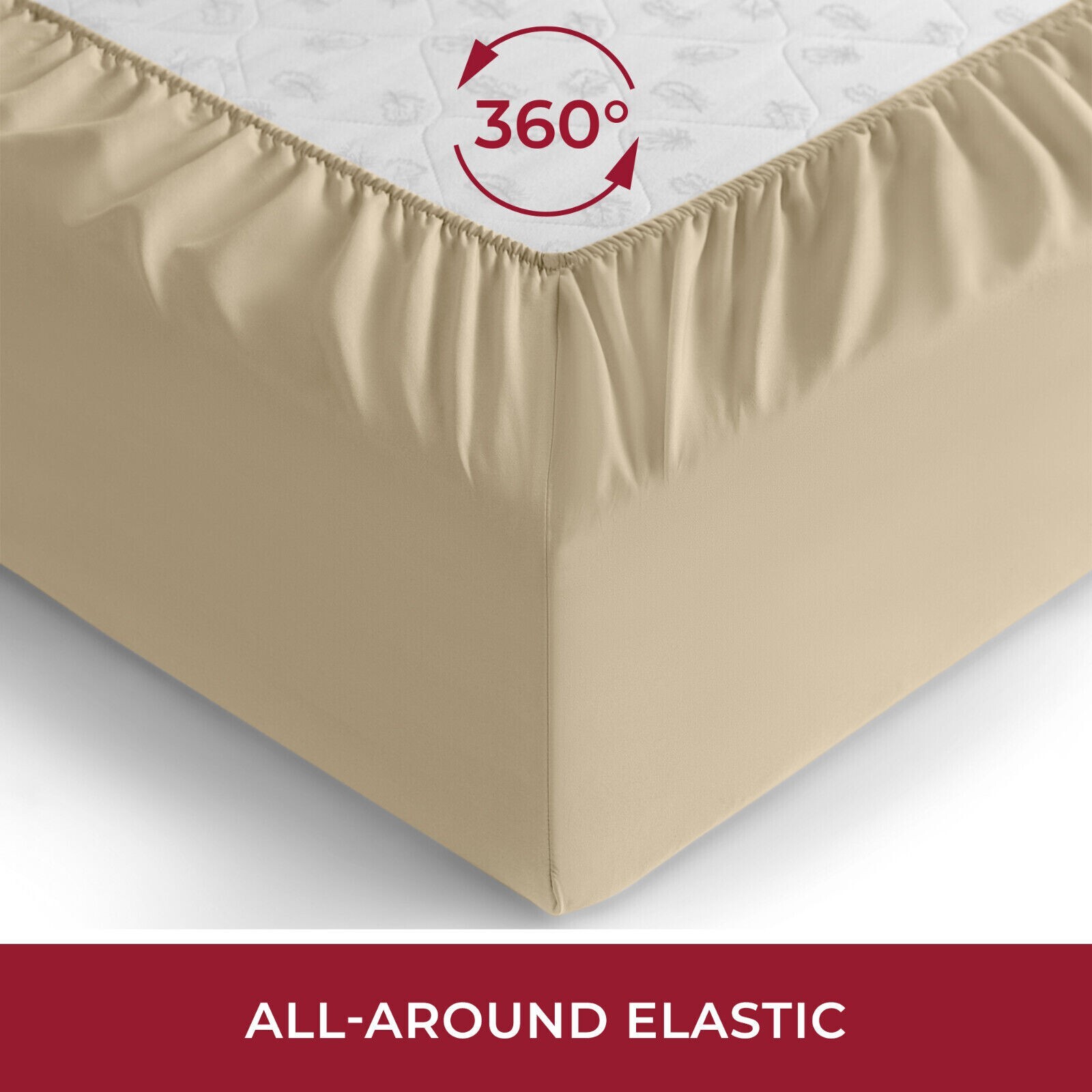 15in.DEEP- HOTEL'S BEDDING SET 1000 TC EGYPTIAN COTTON US SIZE COLOR BEIGE SOLID