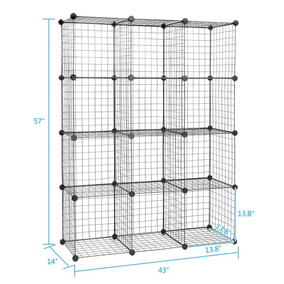 12-Cube Organizer Cube Storage Storage Shelves Wire Cube Storage Origami Shelves - Image 2 of 4