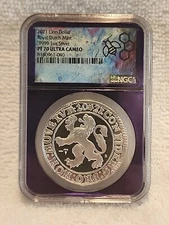 2021 Lion Dollar Royal Dutch Mint NGC  PF70 Ultra Cameo  Trader Bea Purple Core