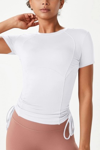 Workout Tops for Women Athletic Long Sleeve Shirts Medium, White-short - Picture 6 of 6