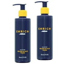 Gillette Enrich Beard & Face Wash, All-in-One Rich Creamy Lather 7.3 oz Pump