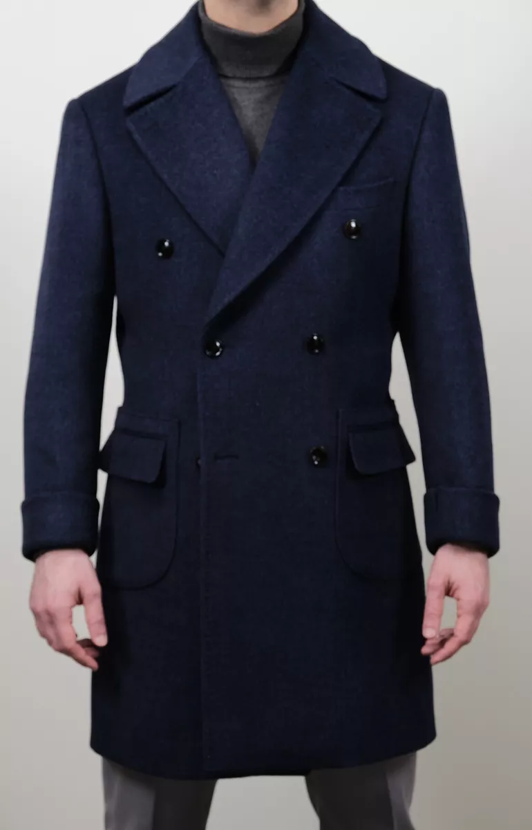 Mens wool best sale coat navy
