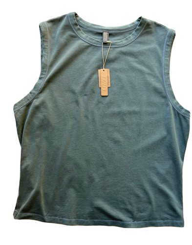 SKIMS Green Sleeveless Cotton Mock Neck Tank Top Size 2X