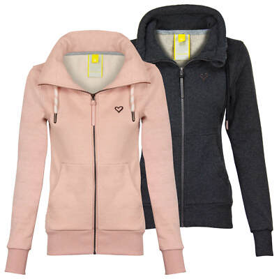 ALIFE AND KICKIN Damen Sweatjacke Sweater Jacke Shirt Pullover Kragen  Übergang