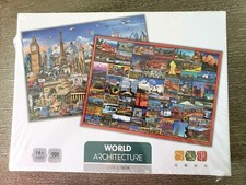 500 piece JIGSAW PUZZLE WORLD ARCHITECTURE AGES 14 UP COLORFUL NEW SEALED NICE 