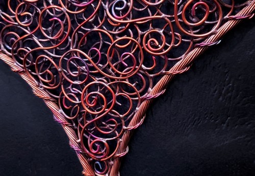 Copper Coil Heart Metal Wall Art #1584N Steampunk Christmas Mother's Day Present - Picture 11 of 13