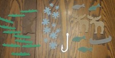 Moose, Fish, Canoe, Grass, Tree Snowflakes Die Cuts