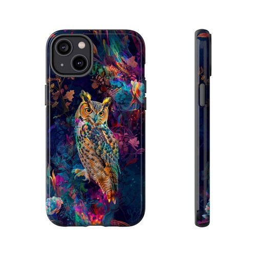 Ethereal Blue Owl Bird Abstract Phone Case for iPhone, Samsung Galaxy, Pixel - 第 46/173 張圖片
