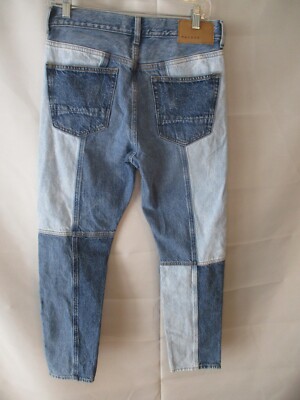 Pacsun 100% Cotton 29 x 28 Patchwork Slim Taper Blue Jeans SEE COMMENTS