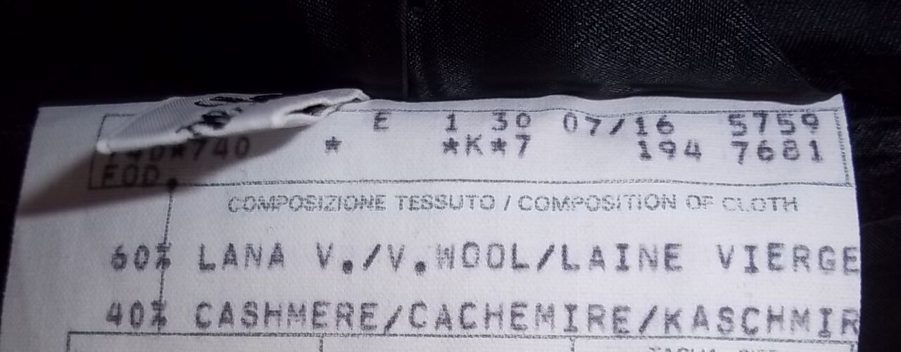 !! Lubiam Solid Black 2Button Flannel Cashmere & … - image 9