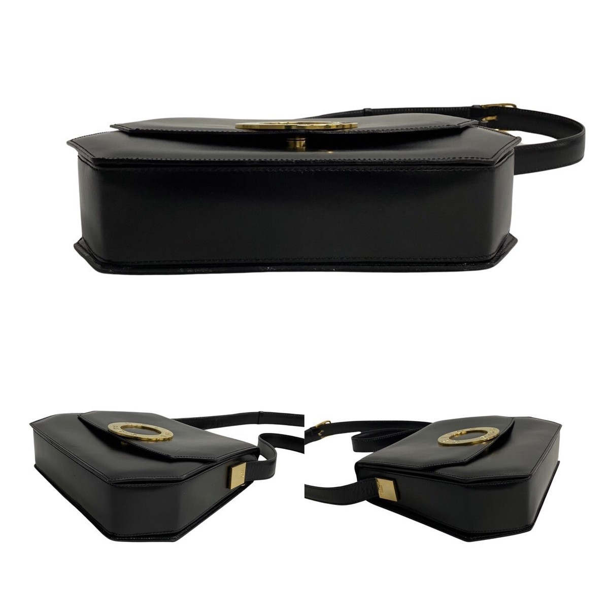CELINE Circle logo Shoulder Bag Calfskin black 24315 | eBay CELINE Circle logo Shoulder Bag Calfskin black 24315 | eBay