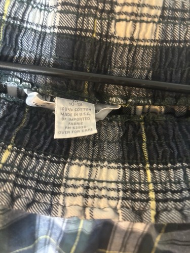Lands' End Plaid Flannel Skirt Pockets Yellow/blue/green/white Sz M 10-12 - Picture 4 of 6