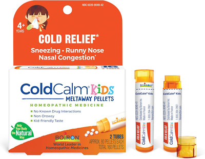Boiron Coldcalm Kids Pellets for Relief of Common Cold Symptoms, 160 Pellets