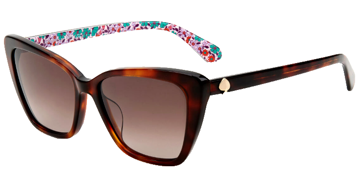 Kate Spade Lucca Cat Eye Sunglasses in Tortoiseshell with Logo Case