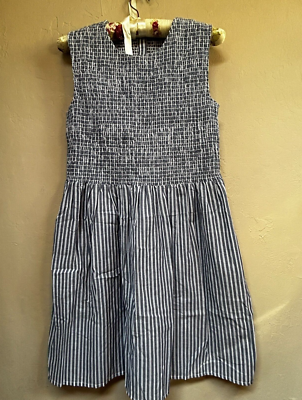 FRENCH CONNECTION Rhodes Stripe Smocked Bodice Poplin Sleeveless Dress Sz 2 New | eBay FRENCH CONNECTION Rhodes Stripe Smocked Bodice Poplin Sleeveless Dress Sz 2 New | eBay