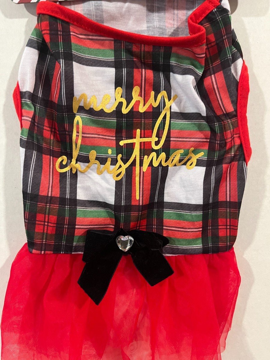 Pet Dress Size Medium 13-15" Size, Throw Me A Bone, Christmas Theme, NEW |  eBay