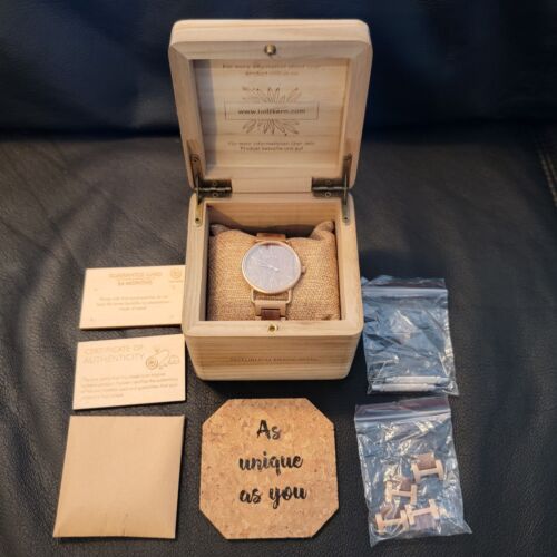 Holzkern Belvue German Made Citizen Quartz 36mm Watch Walnut Wood Rose Gold