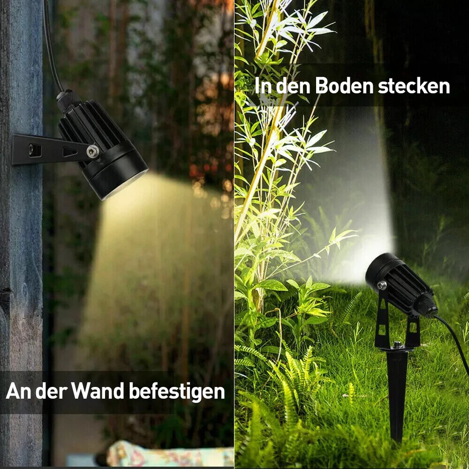 2/4STK Bodenleuchte Bodenstrahler LED 5W Außen-Beleuchtung IP65 Rund Beleuchtung - Bild 4 von 4