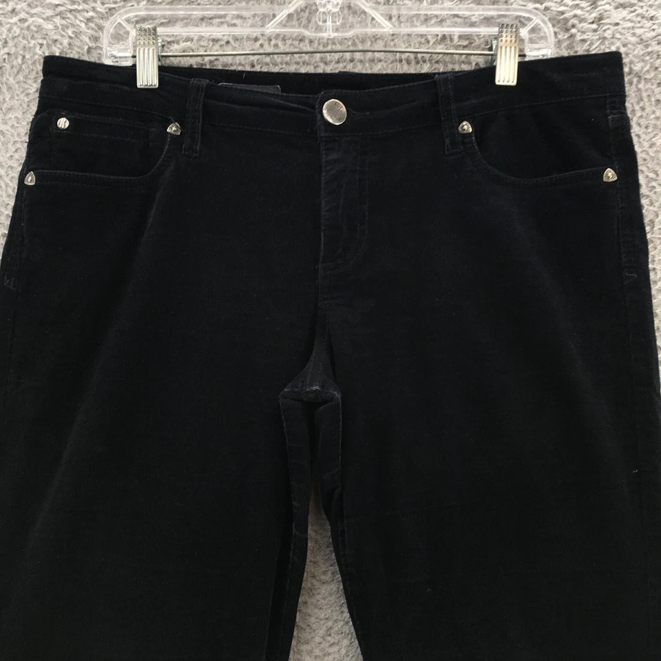 KUT From The Kloth Karen Baby Bootcut Pants Womens 12 (actual 36x31) Black Zip - Image 2 of 4