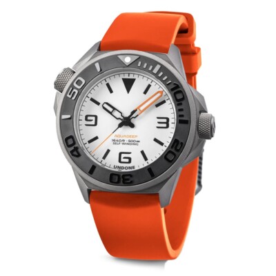 UNDONE AQUALUME Automatik Titan Silikon Orange Full Lume Herrenuhr