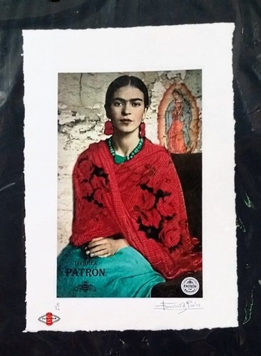 Frida Kahlo, Tequila Patron Series, Ltd. Edition 22x15 in Signed Fairchild Paris - Picture 10 of 12