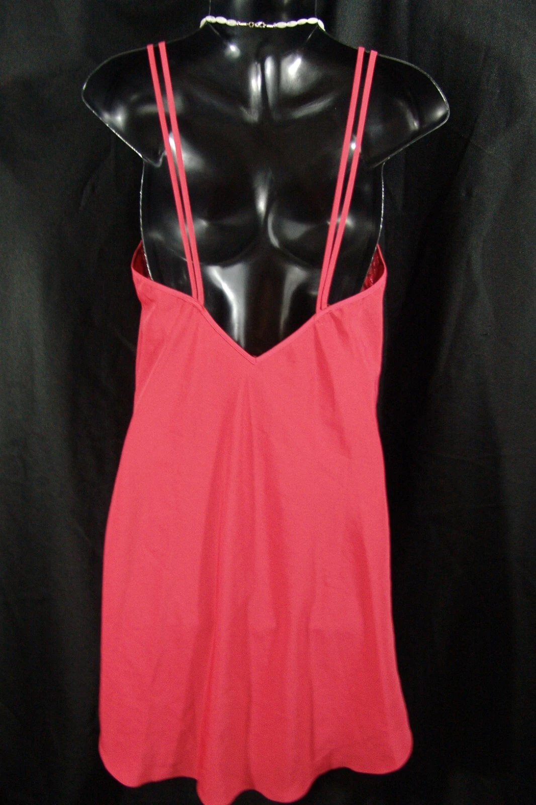 UNDERCOVER Abito Victoria's Secret slip M rosso pizzo floreale etichetta oro medio vintage anni 80