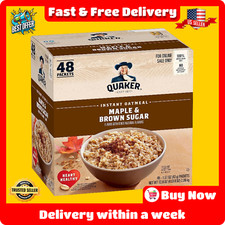 Quaker Instant Oatmeal Maple  Brown Sugar 1.51 oz Pack of 48 Hot Cereal