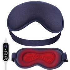 Electric Heated Eye Mask with Vibration Massage Warm Eye Compress for Men Women