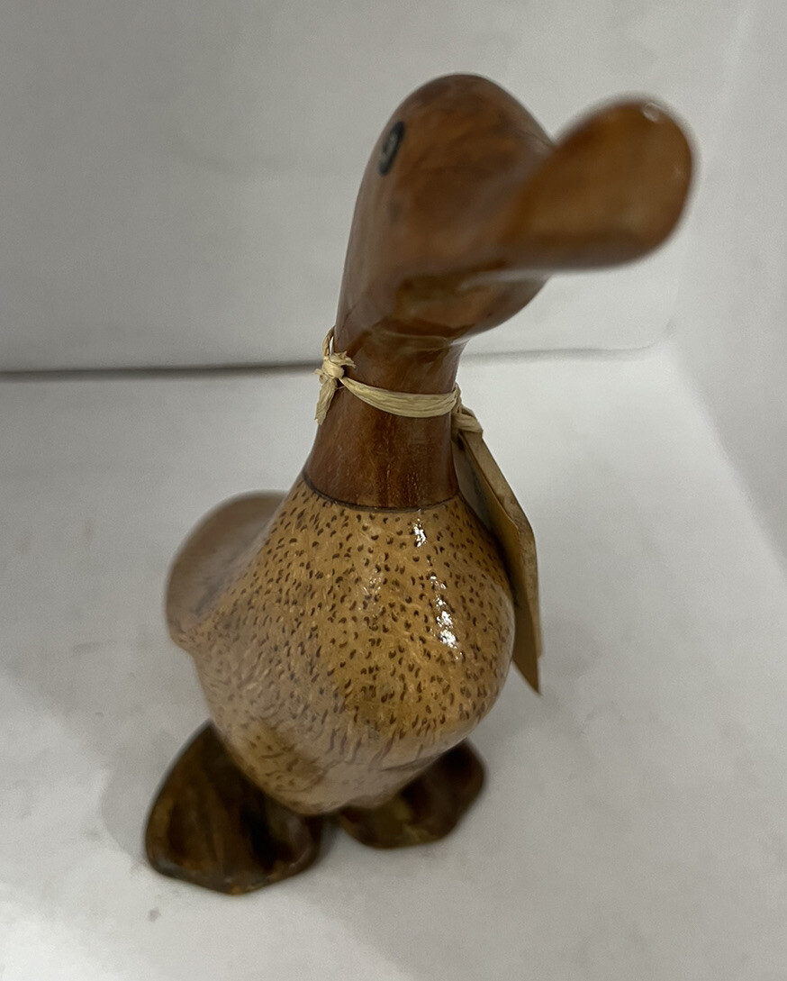 【期間限定出品】50’s Zimbabwe Brown Duck JK 40 Wooden Duck Woodstock Environments Inc Hand Carved “Ken” New With