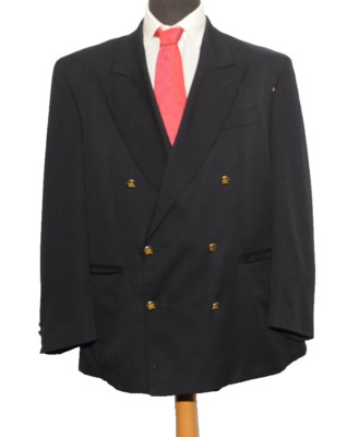 BURBERRYS DUNKELBLAUER ZWEIREIHIGER BLAZER 44'' KURZ
