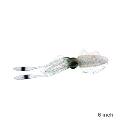 Fish WOW! 6 inch Fishing Chase Squid Skirt Real-like Octopus lure 3D eye Crystal