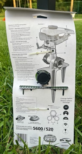 Heavy Duty Pulsating 360 Sprinkler Metal Triple Spike Adjustable Rain Wave - Picture 3 of 5