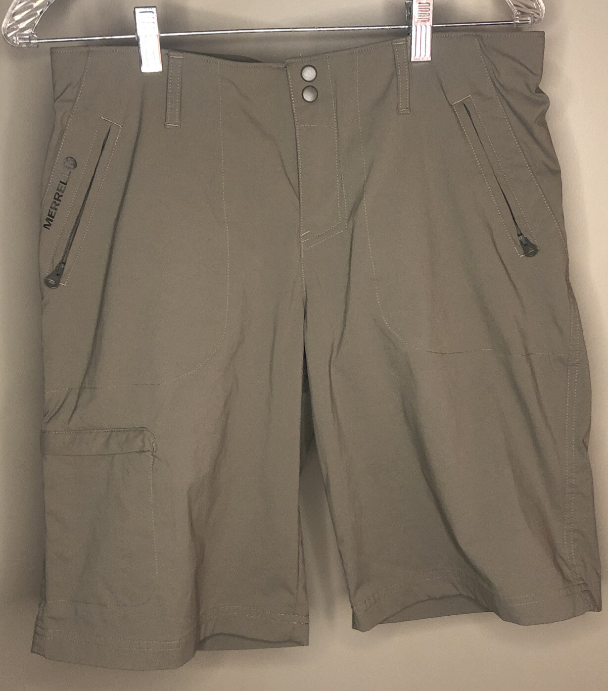 MERRELL Olive Green Cargo Bermuda Shorts Women’s Size… Gem