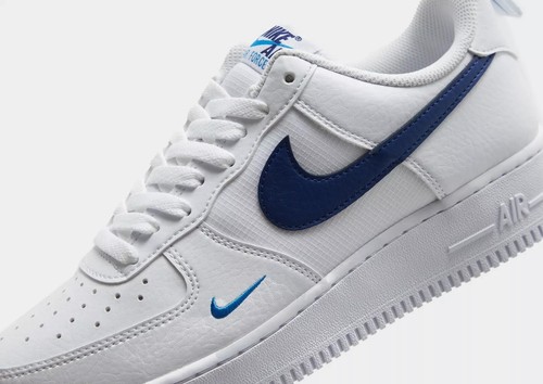 Scarpe da ginnastica Nike Air Force 1 '07 bianche/blu royal - TUTTE LE TAGLIE - nuove - 100% originali - rare - Foto 3 di 8