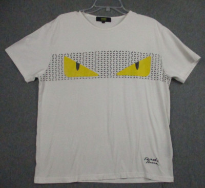 Fendi Monster Cat Eye Shirt Large Logo Shirt Sleeve White | eBay