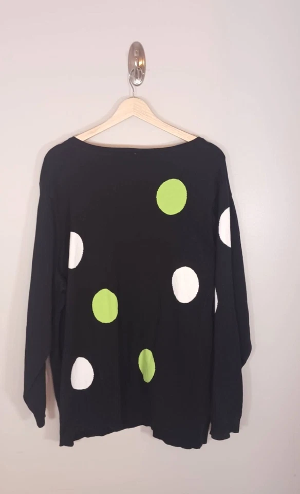 Quacker Factory Polka Dot Sequin 3/4 Length Sleeve Button Cardigan Size 3X NWT - Image 2 of 4