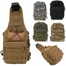 Men's Military Canvas Backpack Satchel Messenger Shoulder Travel Bag Chest Pack