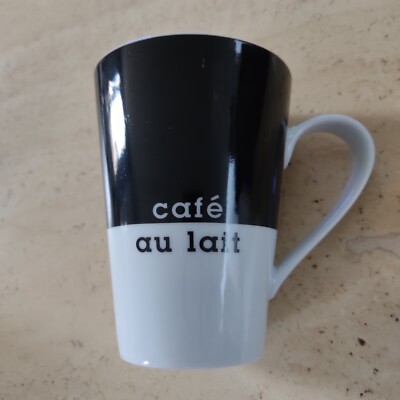 Kaffeetasse Tasse Kaffeebecher Kaffee Porzellan Becher Cafe au lait schwarz weiß
