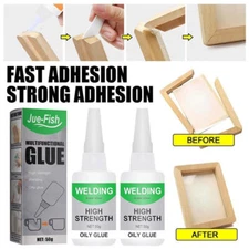 2 Pack Multifunctional Welding High-Strength Oily Glue Universal Super Glue 50ml