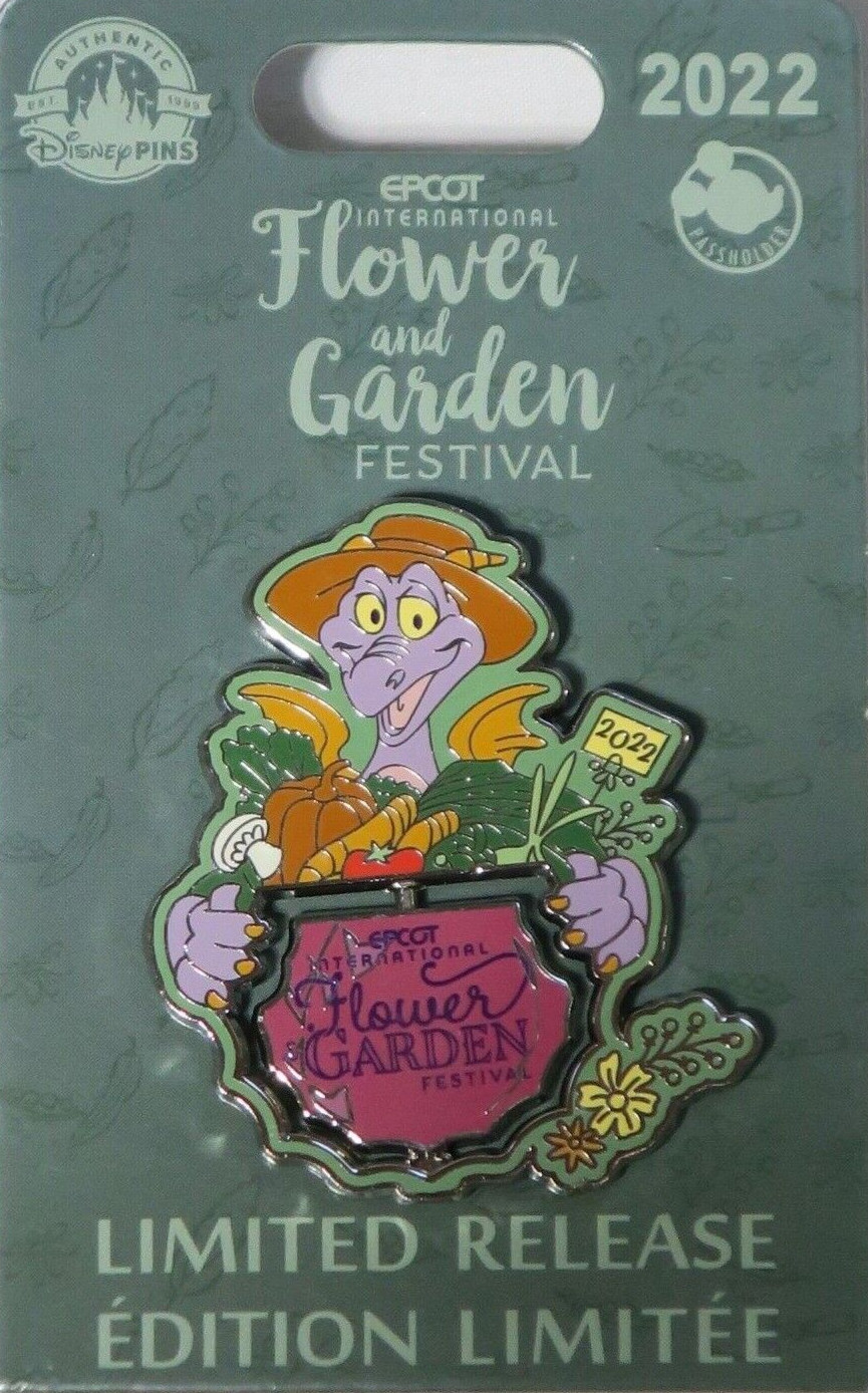 2022 Disney Parks EPCOT Flower and Garden Festival Figment Spinner Pin NEW LR