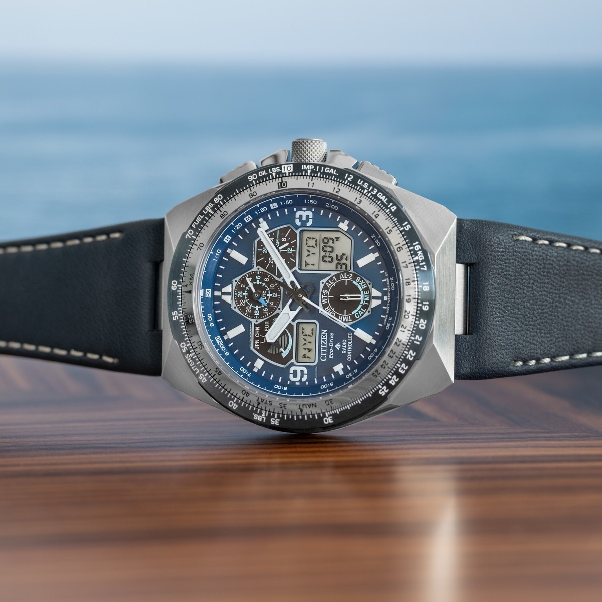 Citizen Promaster Skyhawk Men's Eco-Drive Calendar Blue Watch 46MM