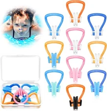 Swimming Nose Clip - 𝟭𝟬 𝗣𝗮𝗰𝗸𝘀 Nose Plugs for Kids(Age 7+), Swim Nose Clip