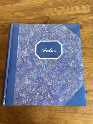 Vintage Fotoalbum XXL Blau mit Mustern Foto Album Erinnerungen 28x32 cm - Bild 1 von 4